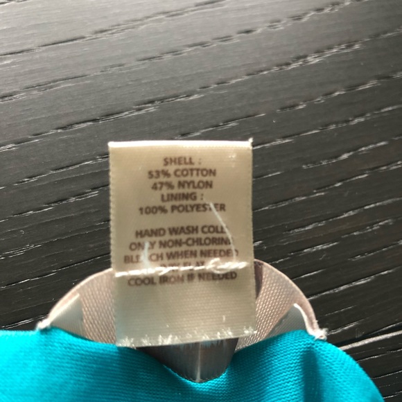 LOFT teal top with black lace overlay - Picture 5 of 5